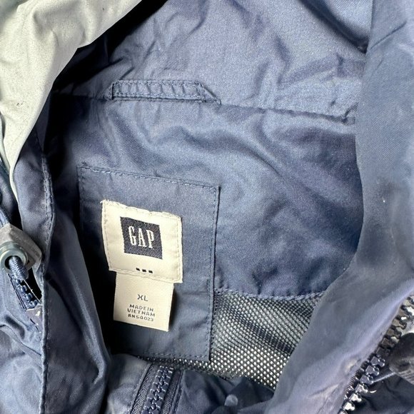 Gap Full Zip Windbreaker Jacket Navy Blue Size XL Rain Jacket‎ - Picture 5 of 11